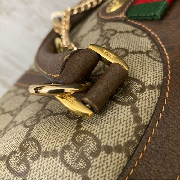 GUCCI Sherry Line Pvc Leather Boston Handbag 👜 - Picture 8 of 17